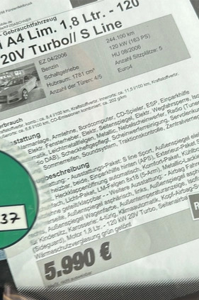 Audi A4 cena 24500 przebieg: 244000, rok produkcji 2006 z Września małe 497